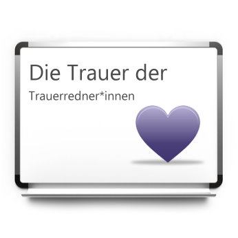 Whiteboard mit Bild Herz Trauer